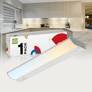 ASD 32” LED Under Cabinet Light Fixture (ASD-UCL-32D16CC-WH) – 16W, 3CCT Selectable Color Temperature, Dimmable 1131 Lumens, UL Certified White Linear Counter Light, Under Counter Light Fixtures, ETL, (No On/Off Switch)