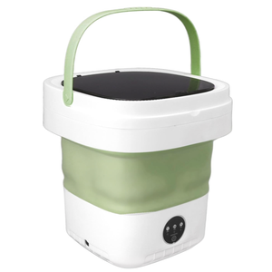 Portable Washing Machine, 17L Foldable Portable Laundry Machine and Spinner for Baby Clothes, Underwear, Socks with 3 Modes Deep Cleaning,Mini Washer for Travel, Dorms, Camping (Green)