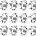 TIESOME 12Pack Sink Overflow Ring Cover, Bathroom Kitchen Sink Basin Trim Overflow Cover Round Hole Insert Drain Cap