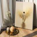 Jesus Walking On Water Canvas Wall Art, Jesus Dove Wall Art, Christian Bible Stories Canvas Wall Art Decor, Modern Religious Prints Artwork for Christian Church Prayer Room Living Room Bedroom 12x16in
