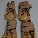 XSY&G Dog Boots,Waterproof Dog Shoes,Dog Booties with Reflective Strips Rugged Anti-Slip Sole and Skid-Proof,Outdoor Dog Shoes for Small Medium Large Dogs 4Pcs Leopard-Size 1