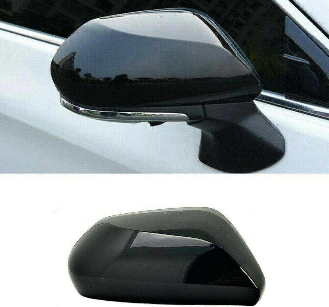 Car Side Rearview Mirror Cap Cover Trim for Toyota Camry 2018 2019 2020 2021 2022 2023 Replacement (Only FIT with Singal Light Type) (Black, Right Passenger Side)