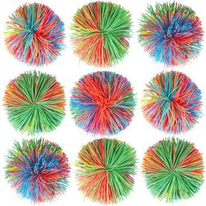 24 PCS Sensory Fidget Stringy Balls, Rainbow Soft Rubber Bouncy Stress Balls, Pull Stretch Elastic Ball Toy Rainbow Fidget Party Favors