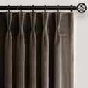 Dark Taupe Velvet Curtains 84 Inches Long for Living Room Bedroom Vintage Elegant Luxury Pinch Pleated Blackout Thermal Curtain Drapes with Hooks and Back Tab,Home Decor,2 Panels,Truffle,40W