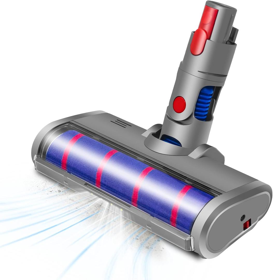 Garbage fighter Quick-Release Soft Cleaner Head Attachment for Dyson V7 V8 V10 V11 V15 Models Cordless Stick Vacuum Cleaner Parts Hardwood Floor Replacement with LED Dust Detect Light