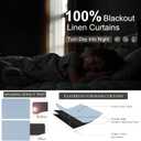 Light Blue Linen Curtains for Bedroom 63 Inch Length 2 Panel Cute Blackout Textured Darkening Light Heat Reducing Curtains for Kids Room Teen Girls Nursery Breakfast Nook Sky Blue Drape 63 Long Window
