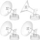 GOTOCUT 2PCS 17mm Breast Pump Flanges, Compatible with Spectra S1/S2/9Plus/Synergy Gold, Motif Luna, Wide-Mouth Bottle Fit, Breast Pump Accessories