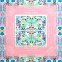 KRD x Preppy Goods Calypso Coast Mahjong Mat - Pink & Blue Grandmillennial Mahjong Playing Mat with Instructional Layout for American Mahjong, 32.5"x32.5"