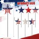 Pickmesh 6 Pcs 12" H 4th of July Outdoor Decor Patriotic Metal Yard Sign Star Red White Blue Garden Stake USA Flag American Yard Sign for Memorial Day Independence Day Decoration