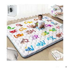 Beavtaens Baby Play Mats for Floor, 71”x59” Upgraded Thickness & Larger Super Soft Playmat for Babies and Toddlers, Foldable Washable, Upgrade AntiSlip Crawling Mat for Playpen(Animal Alphabets)