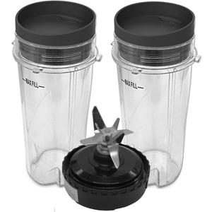 Replacement 16oz cup with lid and extractor blade,Compatible with Ninja Kitchen System Pulse Blender : BL200 30/ BL201 30/BL201C 30/BL203QBK 30 /BL203OCN 30/ BL203QB 30 (Bl210(cup with seal lid))