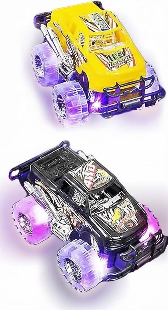 Light-Up Monster Truck Toys (2-Pack)  Push-&-Go Cars with Glowing Wheels  Birthday Gift for Toddlers, Boys & Girls Ages 3+  Durable Friction-Powered Trucks  Batteries Included