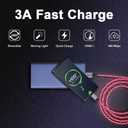 USB C Cable, 6ft Light up Type C Charger Fast Charging Led USB Type C Cord Compatible with iPhone 15,Samsung Galaxy S10 S9 S8 Plus, Note 10 9 8, LG V50 V40 G8 G7 (Red)