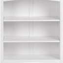Shaker Style 3 Shelf Bookcase / Solid Wood / 36" High / Adjustable Shelving / Closed Back / Display Bookshelf for Living Room, Bedroom, Home and Office, White