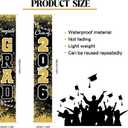 Graduation Decorations Class of 2026,Congrats Grad Porch Banner for Graduation Party Decorations,Backdrop Yard Signs Decor for Any Schools or Grades (Gold)