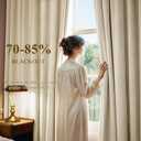 StangH Beige Plush Velvet Curtains Thermal Insulating Curtains 90 inches Long, Rustic Home Decor Drapes Light Blocking with Grommet Top for Nursery/Study/Office, W62 x L90, 2 Panels