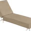 Sundale Outdoor Olefin Chaise Lounge Cushion, Water-Resistant Patio Lounge Chair Cushion, Thick Lounger Pad with 8 Straps Khaki, 80 x 26 x 6 Inches