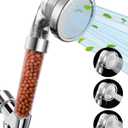 Luxsego Filtered Shower Head for Hard Water, High Pressure 3 Modes Shower Heads with Handheld Spray, Water Softener Showerhead Set with Mineral Beads to Remove Chlorine & Fluoride for Dry Hair & Skin