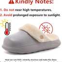 Women's Waterproof Slippers for Outdoor, Non-Slip Fuzzy Fleece Lined Winter Garden Clogs, Indoor Outdoor Comfortable Warm House Shoes (9.5 Wide, Light Grey)