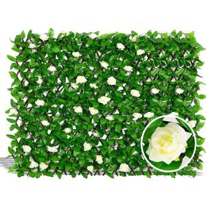DOEWORKS Expandable Fence Privacy Screen for Balcony Patio Outdoor, 1PC Faux Ivy Fencing Panel for Backdrop Garden Backyard Home Decorations