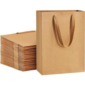BagDream Paper Bags 8x4x11 25Pcs Gift Bags Heavy Duty Kraft Brown Gift Paper Bags with Handles Wedding Party Favor Gift Bags Shopping Bags Retail Merchandise Bags Paper Sacks