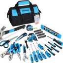 FASTPRO 220-Piece Home Tool Set, Household Repairing Tool Kit with 12-Inch Wide Mouth Open Storage Tool Bag, Blue