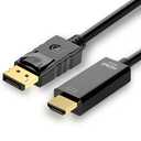 4K 60Hz Displayport to HDMI Cable 6ft, NOT HDMI to Displayport Adapter, Display Port to HDMI Cable 6feet for Dell Lenovo HP Laptop Desktop PC Monitor TV GPU NVIDIA AMD, DP to HDMI Adapter Cord Black