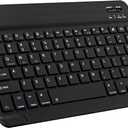 Ultra-Slim Bluetooth Keyboard Portable Mini Wireless Keyboard Rechargeable for Apple iPad iPhone Samsung Tablet Phone Smartphone iPadOS iOS Android (10 inch Black)