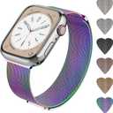 Magnetic Loop Band Compatible with Apple Watch S9/8/7/6/5/4/3 38/40/41/42/44/45/49mm, Ultra 1/2 49MM, Classy Stainless Steel Metal Mesh Strap fit iWatch SE, Women Men