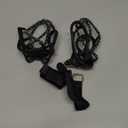 Sfee Ice Cleats for Walking on Ice Snow Grips Crampons Traction for Shoes/Boots, Anti-Slip Portable Flexible Footwear for Walking Climbing Hiking Fishing Outdoor Running with 2 Adjustable Straps (Medium, Black)