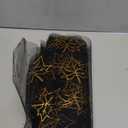 Snowkingdom 24 Pcs Fall Placemats, Black Gold Metallic Maple Leaves Thanksgiving Decoration, 13 inch Round Disposable Placemats, Golden Charger Kitchen Dining Table Mats for Autumn Harvest Party Decor