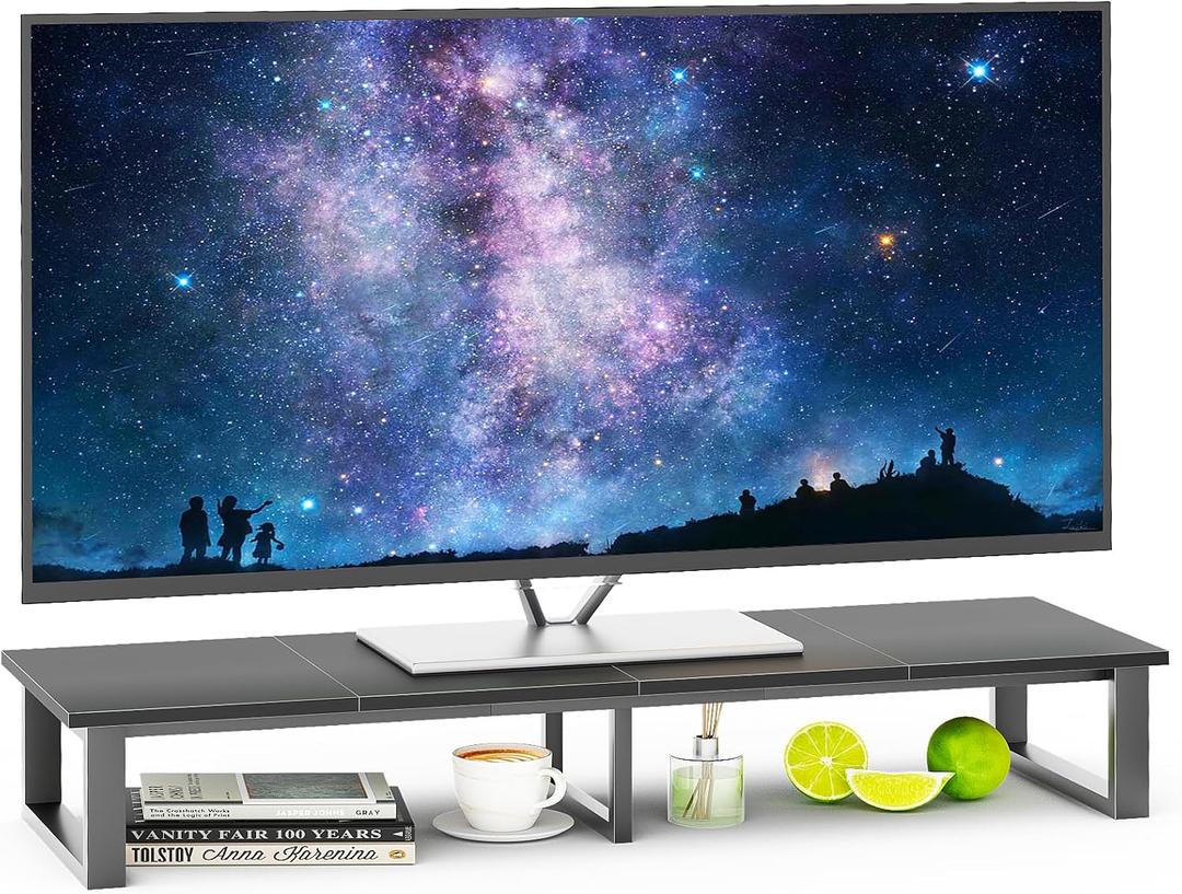 aboxoo 45" TV Riser for 32-60 inch TV, TV Riser Stand Shelf, Tabletop TV Stand Riser, Computer Monitor Table for Home Living Room, Study Office (Black)