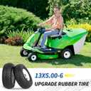 GICOOL 13x5.00-6 Rubber Lawn Mower Tire and Wheel, 2 Pcs Replacement 13x5-6nhs Riding Mowers Lawn Pneumatic Tire with Bearing Bore 3/4" & 5/8", 3" -4.5" Centered Hub