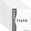 Somime 25 Pack Backing Boards Only - 11x14 Uncut White Mats Matboards, Acid Free Backerboards for Art Prints, Ideal for Photos/Pictures/Prints/Frames/Arts
