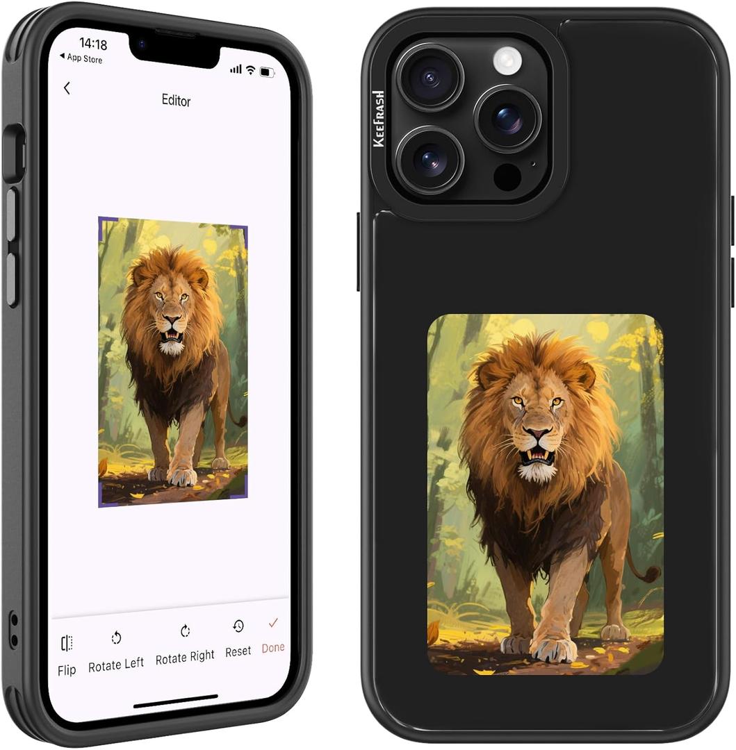 Upgraded Smart Ink Phone Case  4.1" 4-Color E Ink Screen, 556800 Resolution, NFC Digital Picture Phone Case, DIY Photo Transfer, Smart Ink Case Compatible with iPhone 15 pro  Black