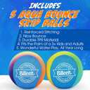 Billeeit 5Pcs Water Skipping Balls Set for Pool Play, Multi-Colored Splash Water Bouncing Balls, Fun Water Pool Beach Swim Toys & Games for Kids 3+ 4-8-12 and Adults