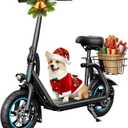 AWWSCOOTER C1 Electric Scooter with Seat for Adults, 450W Motor, 20-Mile Range, 16 MPH, Foldable Commuter E-Scooter with Basket for Grocery, Pets, and Daily Commute Classic Black