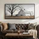 Large Framed Farmhouse Wall Art for Living Room, 60x30 In