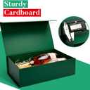 LIFELUM Green Gift Box for Presents 1 Pack 13.85 x 8.35 x 4.45 inch Big Decorative Large Gift Box for Clothes with Magnetic Lids Luxury Accessories Card, Ribbon, Filler,Sticker, 1 count