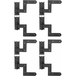 Renovators Supply Manufacturing - Heavy-Duty Black Wrought Iron Shutter Lift Off Pintle Hinges Colonial Pin Reversible for Doors, Window and Shutters with Hardware 6 1/2 Inches, Pack of 4 Pairs