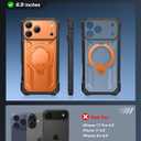 FNTCASE for iPhone 17 Pro-Max Case: [360 Spin Magnetic Ring Kickstand] [Compatible for MagSafe] [Screen Protector] Heavy Duty Military Grade Protection Protective Phone Case with Stand Orange