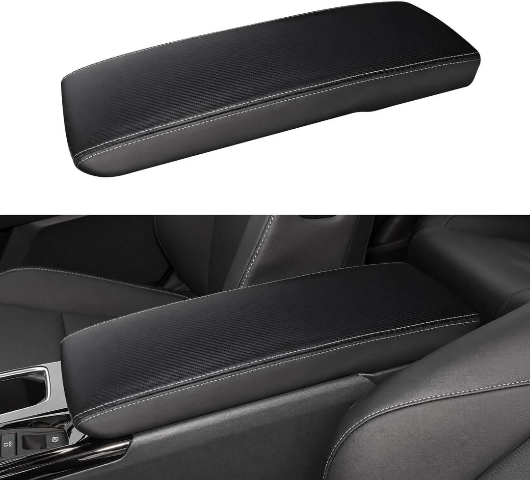 INTGET Center Console Cover for 2025 2026 Toyota Camry Accessories Leather Camry XLE/SE/XLE/XSE Car Middle Armrest Arm Rest Box Lid Seat Protector Cushion Saver (Carbon Fiber Texture, 2025+)