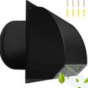 10 Inch Steel Hooded Wall Vent with Screen,Arc-Shaped Wall Vent for Ventilation and Exhaust,Suit for Residential Housing and Industrial Facilities,Black