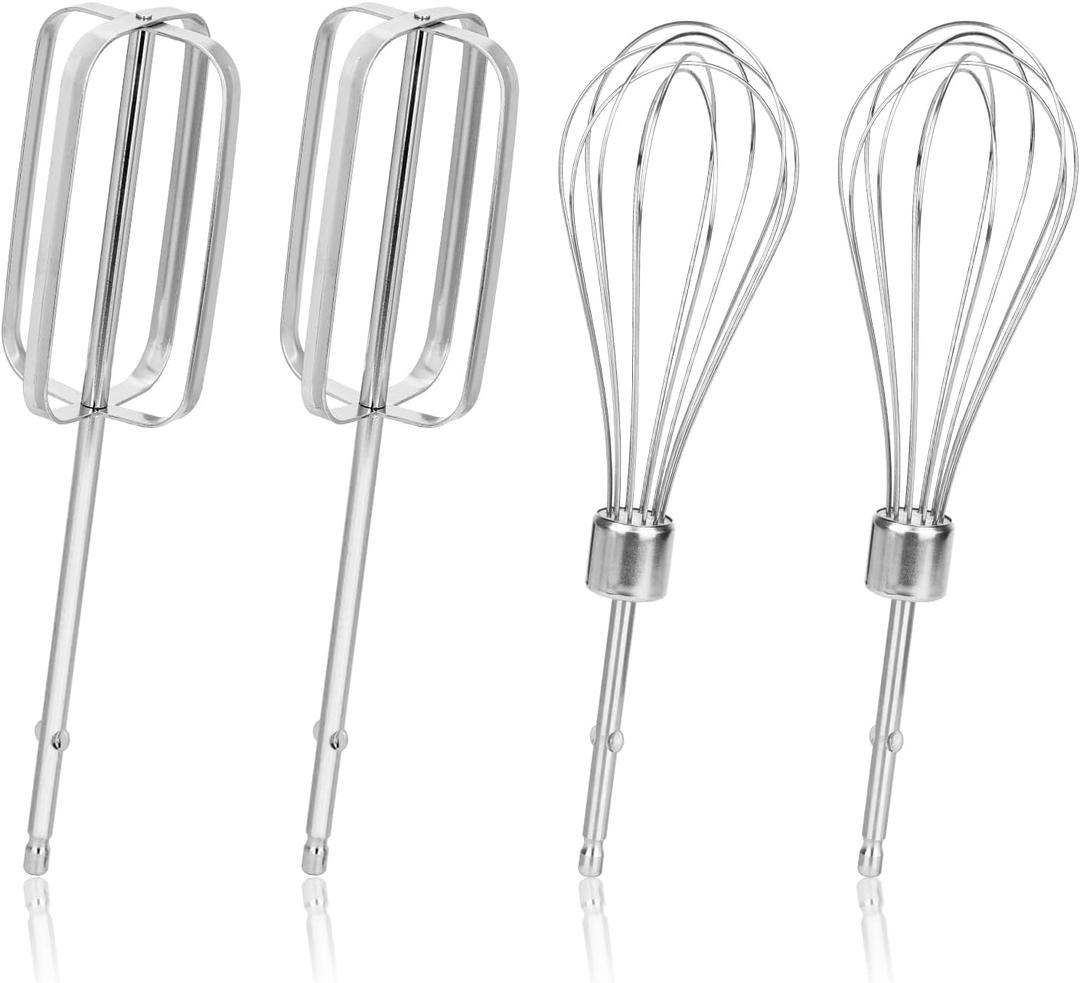 4pcs Hand Mixer Beaters Attachments Set, 2 Styles Stainless Steel Handheld Mixer Replacement Beaters Electric Mixer Parts Accessories for Hamilton Beach Hand Mixer 62682RZ 62692 62695V 64699