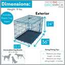Internet's Best Wire Dog Kennel | Medium (36 Inches) | Double Door Metal Steel Crates | Indoor Outdoor Pet Home | Folding and Collapsible Cage | Blue