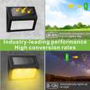 XLUX Solar Lights for Steps Decks Pathway Yard Stairs Fences, LED lamp, Rainproof, Black Metal Housing, 2 Pack(Warm Light)