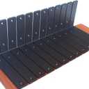 12 Pack - L 8" x H 6" x W1.5, 5mm Thick Black L Shelf Bracket, Iron Shelf Brackets, Metal Shelf Brackets, Floating Shelf, Shelf Supports with Screws