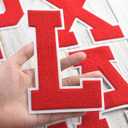 2 x 6.5" Jumbo Red Varsity Letter Patches - Letter E - Iron on Large Chenille Alphabet Monogram for Letterman Jacket Back
