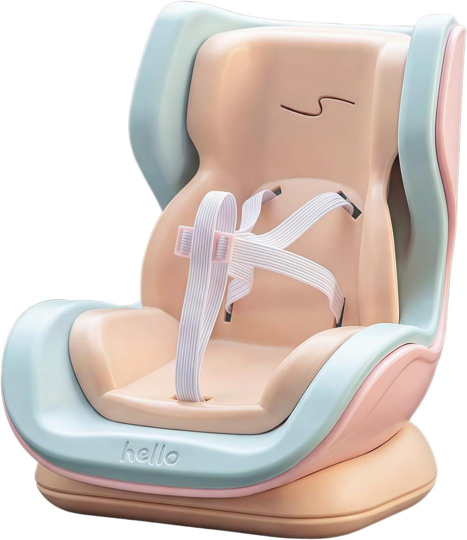Dolls car seat for 10-17cm Doll, Including Air Vent Clip, Magnetic Doll Car Seat Holder, Universal 3.9"-6.7" Action Figure Sofa with Elastic Safety Belt for Automotive AC Vents & Desktop Display