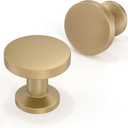 10 Pack Champagne Bronze Cabinet Knobs 1-1/5 Inch(30mm) Single Hole Cabinet Pulls Round Kitchen Cabinet Knobs Drawer Knobs